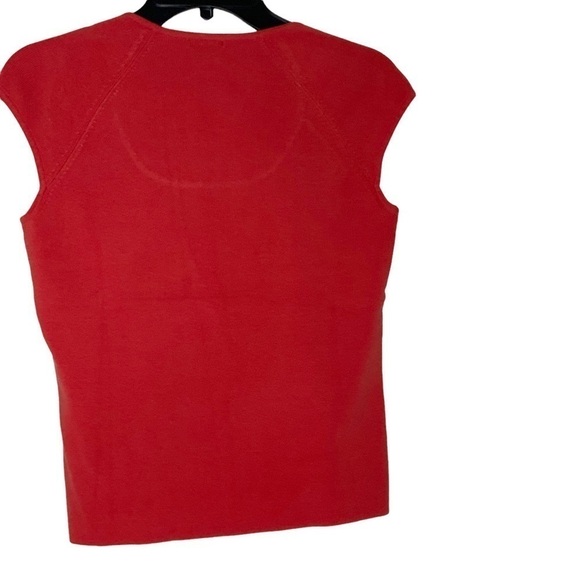 𝅺SANDRA orange sleeveless top with Silk blend fabrics. Size M - Picture 3 of 4
